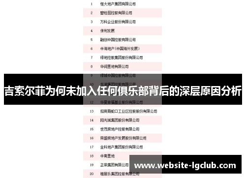 吉索尔菲为何未加入任何俱乐部背后的深层原因分析