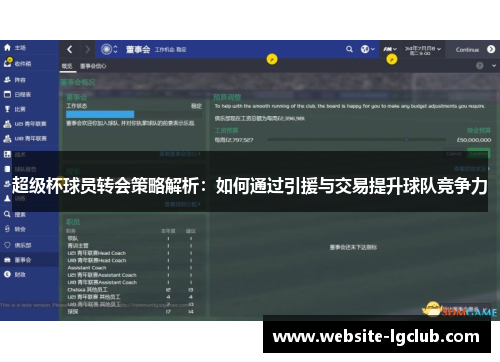 超级杯球员转会策略解析:如何通过引援与交易提升球队竞争力 超级杯球员转会策略解析:如何通过引援与交易提升球队竞争力