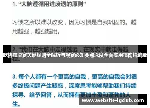 欧协联决赛关键规则全解析与观赛必知要点深度全面实用指南精编版 欧协联决赛关键规则全解析与观赛必知要点深度全面实用指南精编版